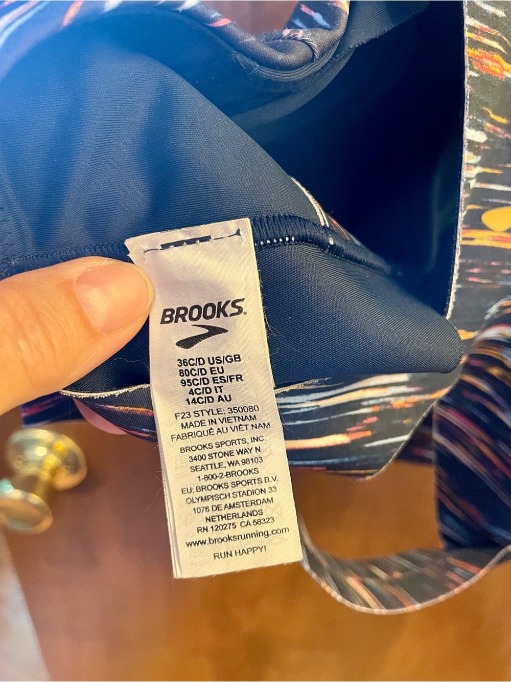 Brook’s Black Multi-Color Patterned Bra - Picture 4 of 4